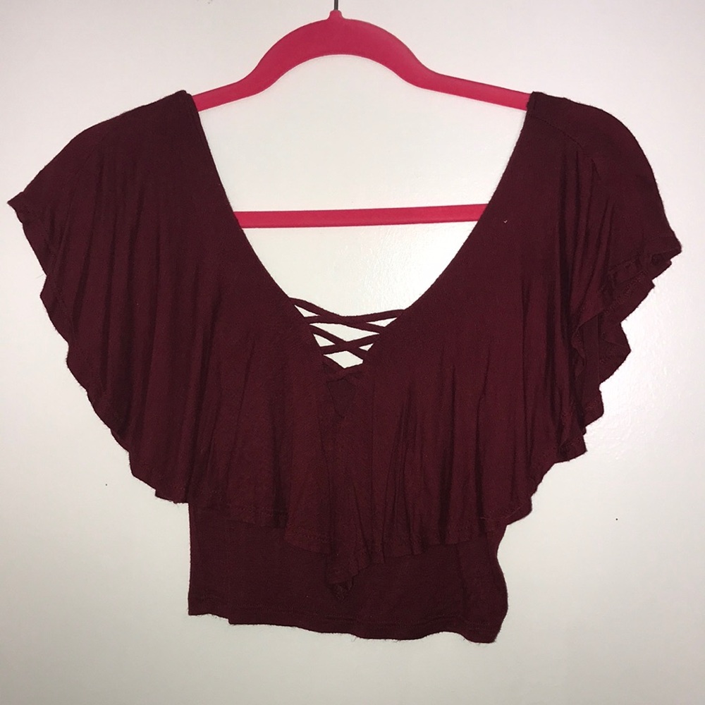 Red flowy shirt!